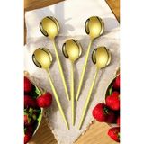 Lüx 6 Parça Gold Kaşık Seti Paslanmaz Çelik Çeyiz Kaşık Takımı Parlak Pürüzsüz Gold Series - 6'lı Set
