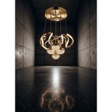 Lüx Aydınlatma Luna Gold Kristal Çiçek Detaylı 4’lü Modern Sarkıt Avize – Salon ve Yemek Odası