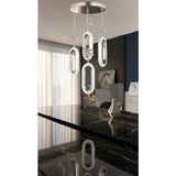 Lüx Aydınlatma Tasarım Selin Krom Modern LED Avize – Kristal Çiçek Detaylı Oval Sarkıt Tasarım - 4
