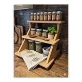 Lüx Baharatlık Stant, Modern Stand, Fuar Standı, 3 Raflı Tezgah Üstü Raf Kahverengi