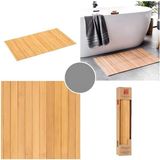 Lüx Bambu Kaymaz Banyo Paspasi- Su Geçirmez-Çok Amaçli Mat 50*80 - Kahverengi