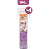 Lux Disk Makyaj Pamuğu 100'lü x 4 Extra Kalite Yumuşak Dokulu Temizleme Pedleri