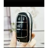 Lüx Fiat Egea Cross 500X Uyumlu 500L 3 Buton Nano Anahtar Kılıfı Siyah Gümüş Silver Renk - Gümüş - Siyah