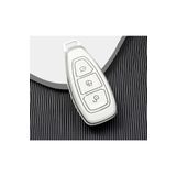 Lüx Ford Focus Fiesta Kuga Mondeo Smax Cmax Ecosport Nano Anahtar Kılıfı Beyaz Silver Gümüş Renk