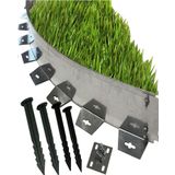 Lux Garden Esnek Kıvrılabilir Metal Galvaniz Çim Ayırıcı 4 M 2 X 2 M Çim Sınırlayıcı Çim Ayracı Çim Ayırıcı