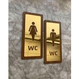 Lux Gold Aynalı Ceviz Mdf Serisi Wc Set Yönlendirme Levhası Kapı İsimliği