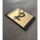 Lux Gold Aynalı Mdf Serisi İç Mekan Apartman Daire Kapı Numarası