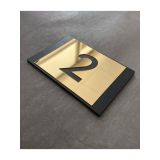 Lux Gold Aynalı Mdf Serisi İç Mekan Kendinden Yapışkanlı Apartman Daire Kapı Numarası