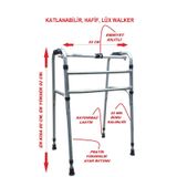 Lüx Hafif Katlanır Walker Yürüteç 130 Kg Taşıma Kapasiteli Wolker Yürüteç Hasta Yürüteci