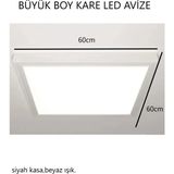Lux Home 0X60 cm Kare Tavana Sıfır LED Plofenyer Avize Armatür Banyo Tuvalet Balkon LED Glop Armatürü Beyaz