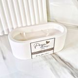 Lux Home %100 Doğal Soya Wax Mum , Oval Kavanoz Mum - Beyaz