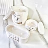 Lux Home 3 Lü Set %100 Doğal Soya Wax Mum , Kavanoz Mum - Beyaz