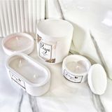 Lux Home 4 Lü Set %100 Doğal Soya Wax Mum , Kavanoz Mum - Beyaz