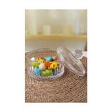 Lüx Kristal Kapaklı Cam Şekerlik & Cam Lokumluk, Kesme Cam Lüx Şekerlik 10CM*10.5CM - (4 Model) (06646) - standart