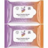 Lux Makyaj Temizleme Mendili, 40 Yaprak (2 Paket x 20), Tüm Cilt Tipleri İçin