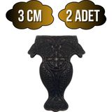 Lüx Metal Ayak Çeyiz ve Hediye Kutusu Mobilya Ayağı(3cm)(Bronz) - BRONZ - 2 ADET