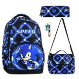 Lüx Okul Çantası 3lü Set Okul Çantası Sonic Okul Çantası