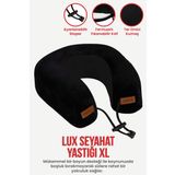 Lux Ortopedik Seyahat Yastığı Visco Boyun Destekli Seyahat Yastığı - Siyah | Ergo Travel