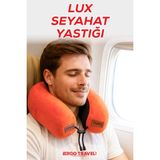 Lux Ortopedik Seyahat Yastığı Visco Boyun Destekli Seyahat Yastığı - Turuncu | Ergo Travel