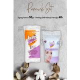 Lux Peeling Etkili Makyaj Pamuğu 40' Lı ve Zigzag Pamuk 50 gr