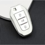 Lüx Peugeot 208 308 508 2008 3008 5008 Rifter Nano Anahtar Kılıfı Beyaz Gümüş Silver Renk Far Açmalı - Beyaz - Gümüş