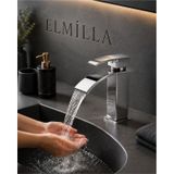 Lüx Premium Krom Şelale Lavabo Bataryası Çift Su Girişli Modern Tasarım Batarya