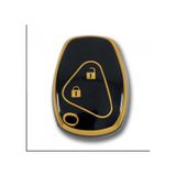 Lüx Renault Clio 3 Dacia Duster 2 Buton Nano Anahtar Kılıfı Siyah Gold Altın Renk