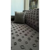 Lüx Saçaklı Ponpon Antrasit Koltuk Örtüsü 180x300 Oturma, Sırt ve Kol Kısmı - 180 x 300 cm - Antrasit - Füme