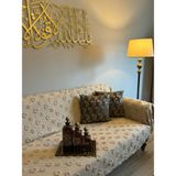 Lüx Saçaklı Ponpon Cappuccino Koltuk Örtüsü 180x300 Oturma, Sırt ve Kol Kısmı - 180 x 300 cm