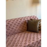 Lüx Saçaklı Ponpon Mürdüm Koltuk Örtüsü 180x300 Oturma, Sırt ve Kol Kısmı - 180 x 300 cm - Pudra