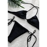 Lux Store Kadın Siyah Yandan Bağlamalı Tangalı Üçgen Bikini Mayo Takımı – Modern, Konforlu ve Günlük Kombinlere Uygun