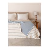 Lux Touch Alaçatı Bebe Mavisi %100 Pamuk Müslin Yumuşacık Elyaf Dolgulu Yatak Örtüsü Çift Kişilik 230x250cm
