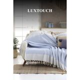 Lux Touch Bergama Bebek Mavi Buldan Koltuk Örtüsü 170 X 200 Cm Koltuk Şalı Kanepe Çekyat Örtüsü Pamuklu Throw