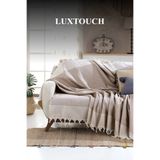 Lux Touch Bergama Bej Buldan Koltuk Örtüsü 170 X 210 Cm Koltuk Şalı Kanepe Çekyat Örtüsü Pamuklu Throw