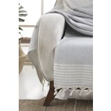 Lux Touch Bergama Gri Buldan Koltuk Örtüsü 170 X 210 Cm Koltuk Şalı Kanepe Çekyat Örtüsü Pamuklu Throw