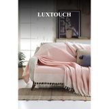 Lux Touch Bergama Somon Buldan Koltuk Örtüsü 170 X 200 Cm Koltuk Şalı Kanepe Çekyat Örtüsü Pamuklu Throw