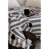 Lux Touch Liva Ponponlu Siyah Koltuk Örtüsü 115 x 200 cm Kanepe Divan Çekyat Berjer Örtüsü Şalı Püsküllü