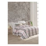 Lux Touch Scotch Beyaz-Bej Çift Kişilik Pike 200 X 230 Cm Koltuk Yatak Kanepe Örtüsü Pamuklu