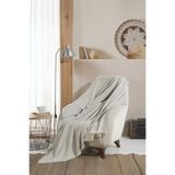 Lux Touch Vera Gri Tekli Koltuk Berjer Örtüsü Şalı 150 x 200 cm Tv Battaniyesi Throw Pamuklu
