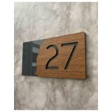 Lüx Wooden Serisi Pleksi Kendinden Yapışkanlı Kapı Numarası - 27