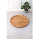 Lüx Yuvarlak Servis 20 20CM Bambu Sunumluk Çerezlik Yuvarlak Sunum Tabağı Bambu Yuvarlak Sunum T - Çok Renkli