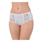 Luxdrm 5'li Paket Beyaz Yüksek Bel Likralı Pamuklu Dantelli Kadın Bato Külot, 2XL, 2500SCN-869SCN0018924