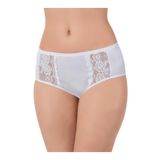 Luxdrm 5'li Paket Beyaz Yüksek Bel Likralı Pamuklu Dantelli Kadın Bato Külot, M, 2500BS-869SL0003344