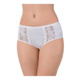 Luxdrm 5'li Paket Beyaz Yüksek Bel Likralı Pamuklu Dantelli Kadın Bato Külot, S, 2500BS-869SL0003343