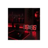LUXE AKSESUAR Akıllı 3D LED Dijital Masa Saati – Alarm, Tarih ve Sıcaklık Göstergeli Dekoratif Gaming Masa Saati ( Kımızı - Beyaz )