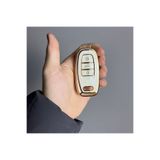 LUXE AKSESUAR Audi Smart - A4 - A5 - Q5 - A6 - A7 - A8 - 3 Buton Nano Silikon Kılıflı Beyaz