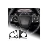 LUXE AKSESUAR Honda Civic FC5 2016- 2021 Direksiyon Düğmesi Kaplama Çerçeve Karbon 2’li Set Karbon Fiber Görünümlü