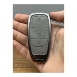 Luxe Aksesuarr Mercedes Amg C E S G Class Smart Uyumlu 3 Düğmelı Koruma Anahtar Kumanda Metal Kılıfı Deri Gri