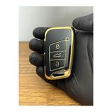 Luxe Aksesuarr Volkswagen Passat Skoda Oktavia Superb Seat Smart 3 Buton Anahtar Kumanda Silikon Kılıf Siyah Renk