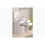 Luxe Aynalı Organizer Dolaplı Makyaj Masası, Beyaz, 2 Çekmeceli